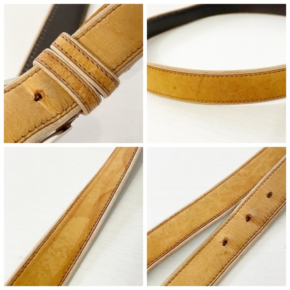 Burberry natural and brown leather silver buckle belt - Picture 3 of 10